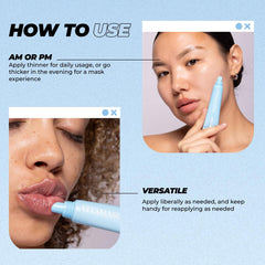 Texture swipe of Vitamasques coconut lip mask showing rich emollient finish for hydration
