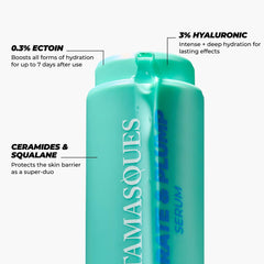 Vitamasques serum texture close-up drop demonstrating lightweight absorption