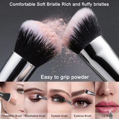 VIVID BEAUTY brushes neatly arranged in open travel case for organized storage on the go