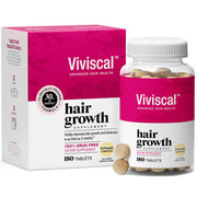Viviscal front packaging showing 180 tablets, delivers a 90-day supply for fuller hair