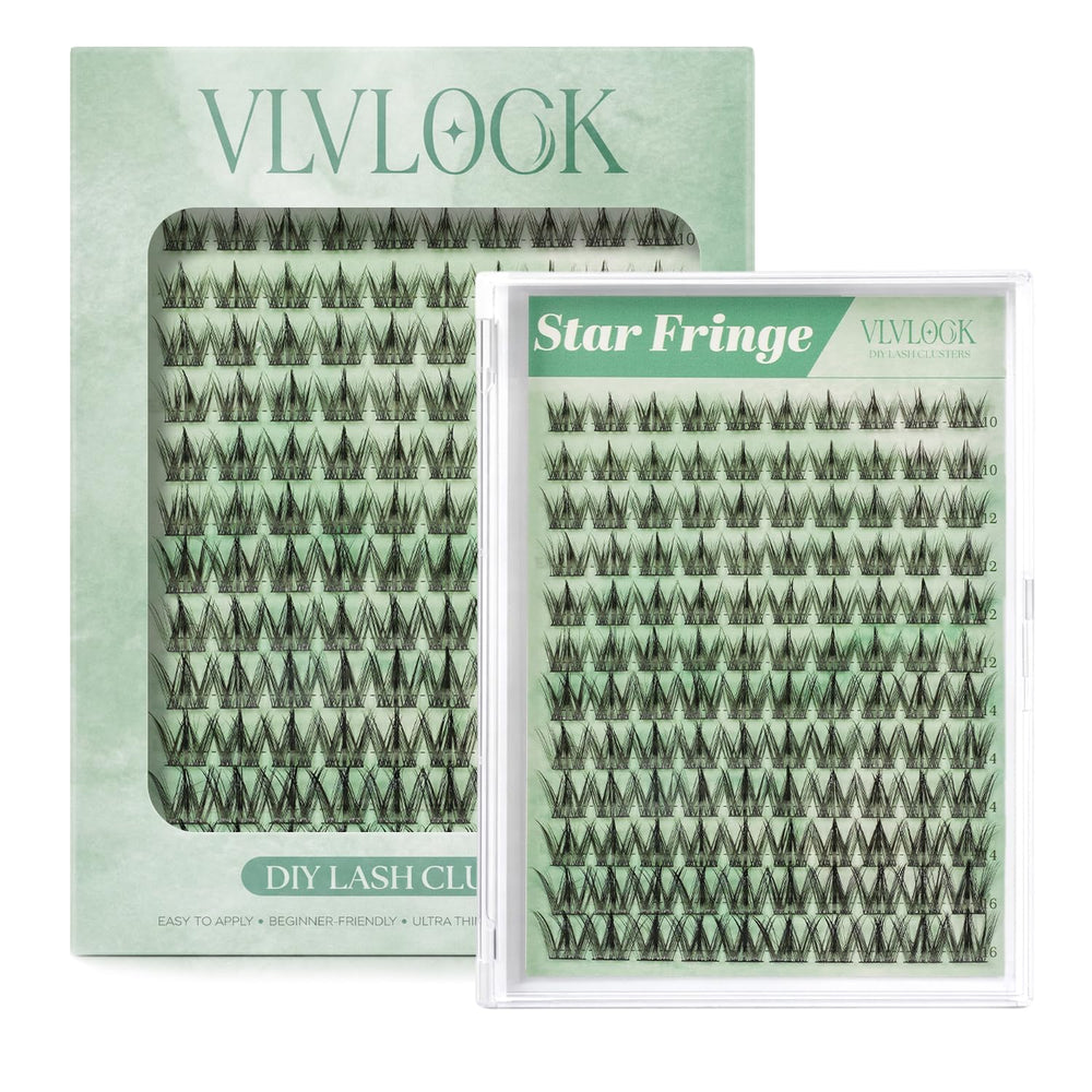 VLVLOCK front view of star fringe clusters showing mixed 10–16MM tray and placement benefit