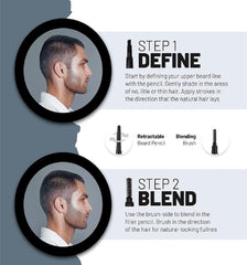 VOID Homme built-in brush blending strokes to create seamless beard coverage
