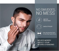 VOID Homme applied on jawline showing instant fuller beard benefit