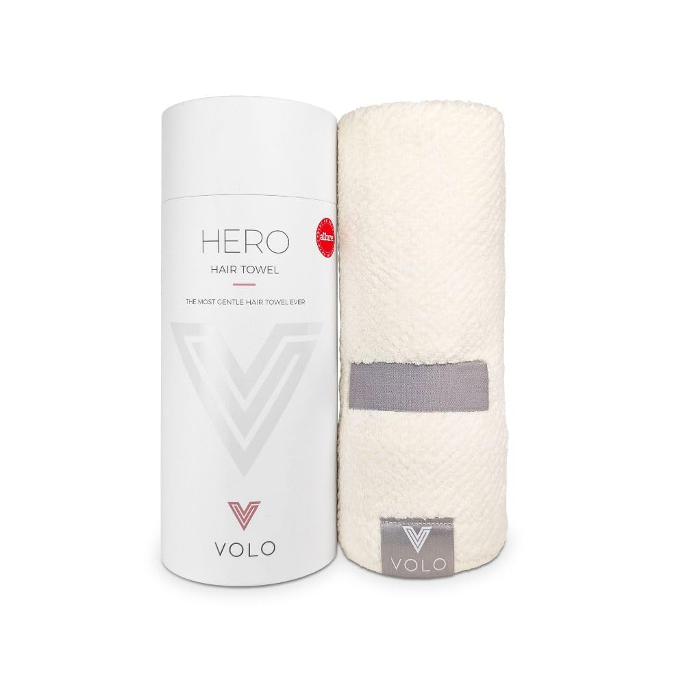 VOLO towel front packaging showing Salt White and gift-ready box benefit