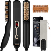 VOVO front view showing full beard straightener comb and controls for easy identification