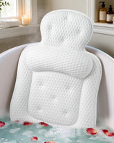 VOXOR front view of white bath pillow showing plush support and comfort
