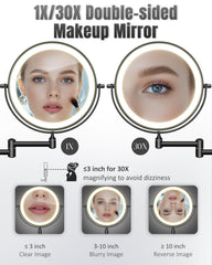 vpu close-up 30X reflection showing detail for precise eyebrow and lash work