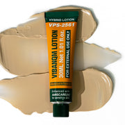 VQM front packaging shows lotion tube and clinical look for reassurance