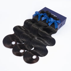 VQQSWAN front packaging showing body wave bundles and benefits