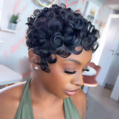VRZ side profile of wig highlighting layered cut and flattering silhouette