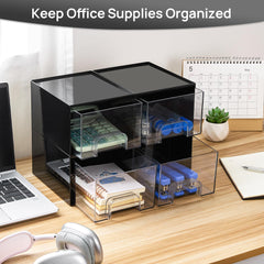 Vtopmart clear drawer filled with cologne and creams for quick identification