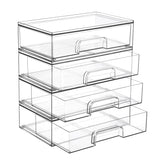 Vtopmart clear 4-pack front view showing stackable organizers and visibility benefit