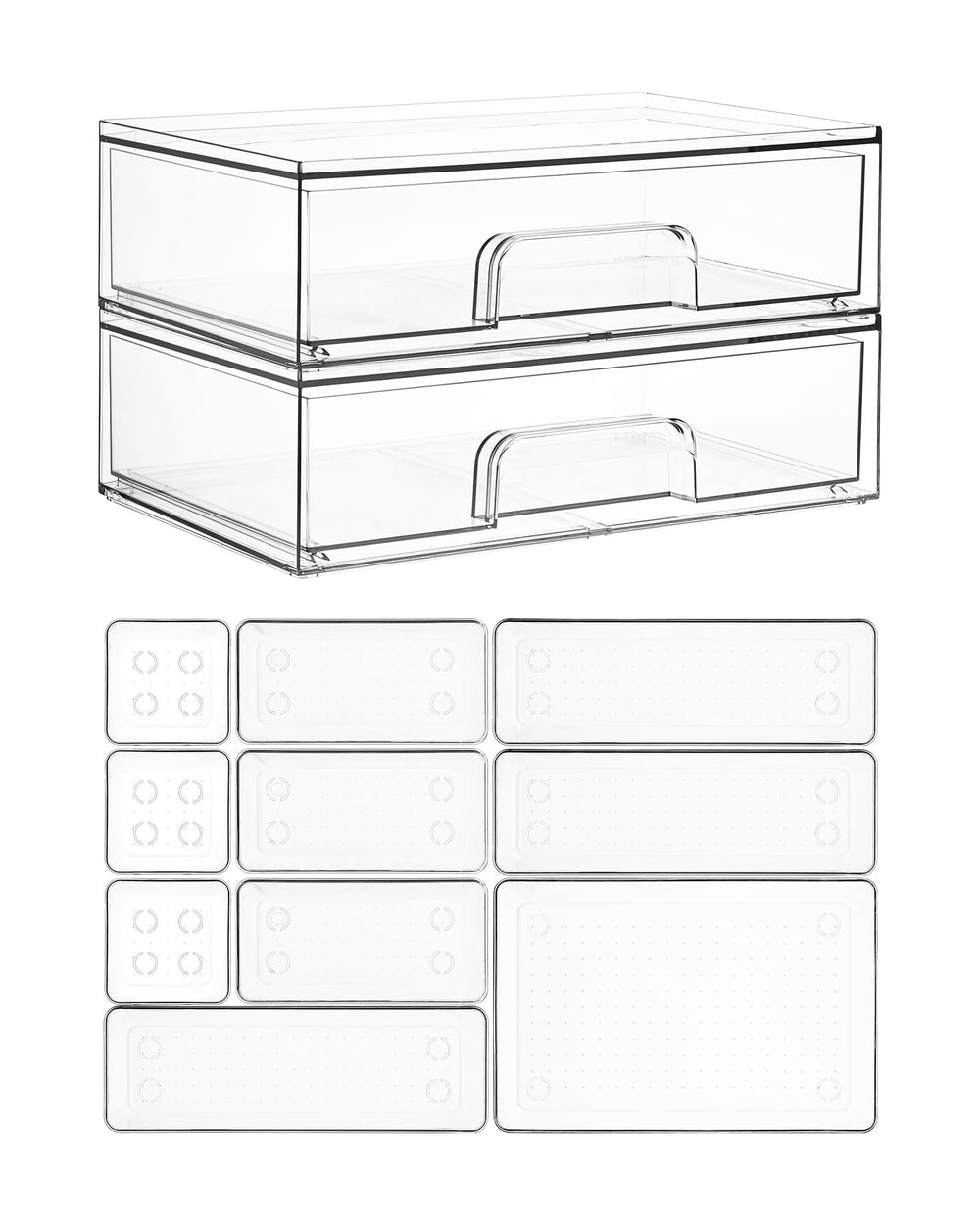 Vtopmart clear organizer front view showing contents visibility and quick access