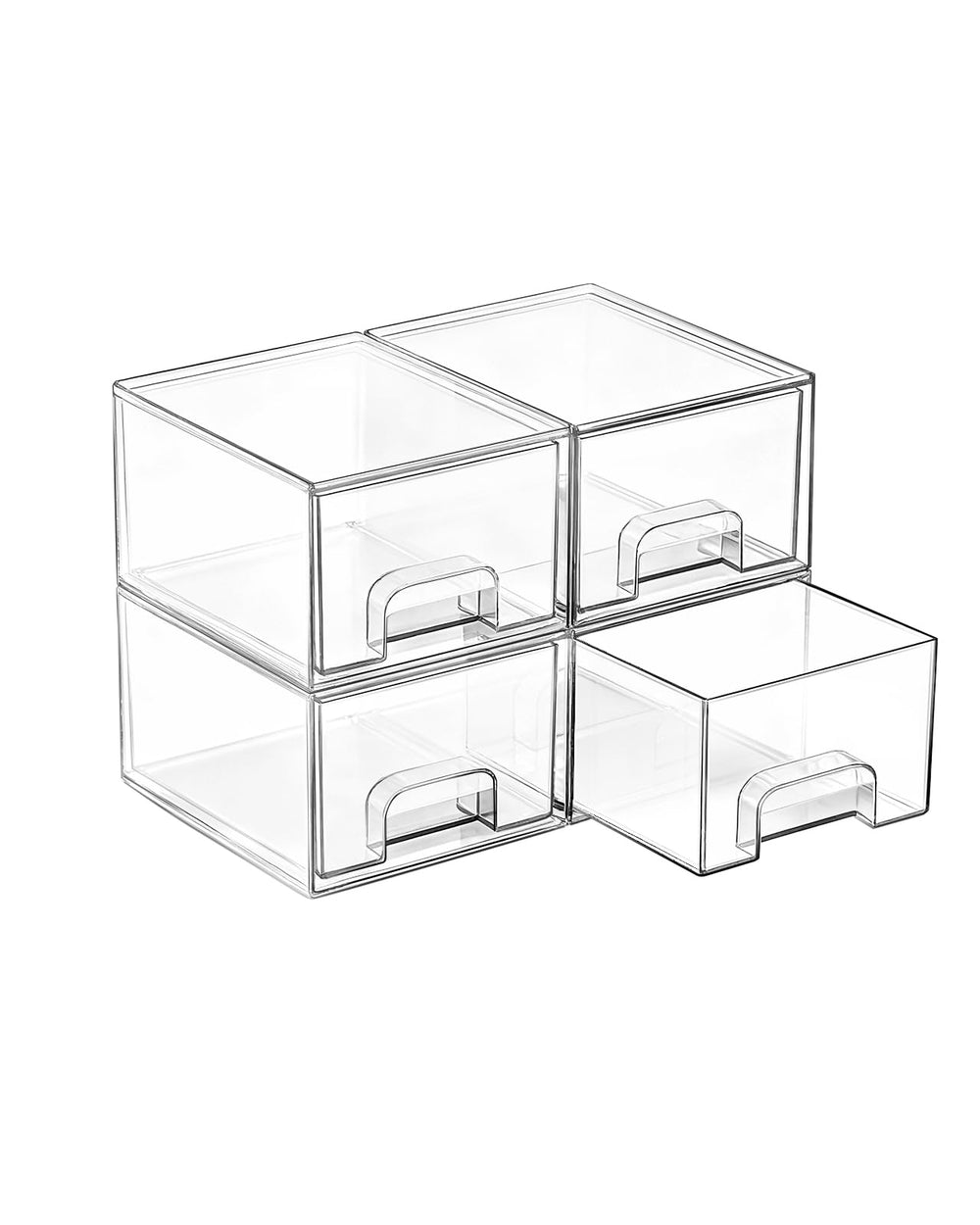 Vtopmart clear stackable drawers front view showing organized small items benefit