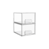 Vtopmart front view of two clear drawers showing compact storage and visibility