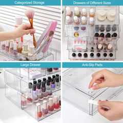 Vtopmart close-up of slide rails and stoppers ensuring secure, spill-free use