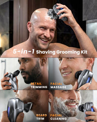 Vylto layout of five interchangeable heads for versatile grooming benefit