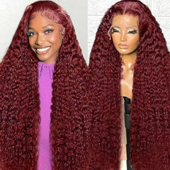 WAAHRR front view showing natural hairline and rich burgundy color benefit realistic look