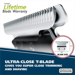 Wahl trimmer being used in shower demonstrating waterproof wet/dry benefit