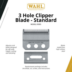 Wahl blade closeup of teeth highlighting durable finish and sharper cutting performance