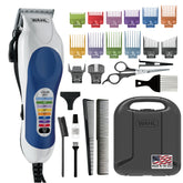 Wahl clipper front packaging showing kit contents and color-coded guards for easy selection