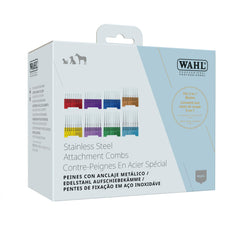 Wahl combs mounted on a 5-in-1 blade showing secure fit and precise cutting control