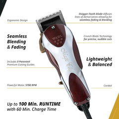 Wahl Magic Clip held in hand demonstrating balanced feel and fatigue reduction