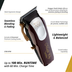 Wahl Magic Clip close-up of stagger-tooth blade for smooth fade cutting benefit