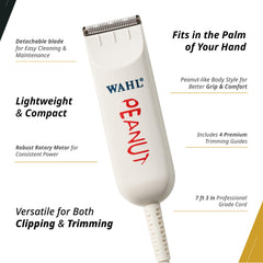 Wahl Professional Peanut kit with guides oil and brush showing ready-to-use convenience