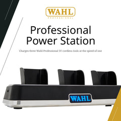 Wahl power station close-up of dock ports showing secure charging points