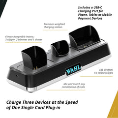 Wahl power station with clippers docked demonstrating ready-to-use organization
