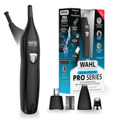 Wahl front view showing trimmer body and three heads for versatile grooming