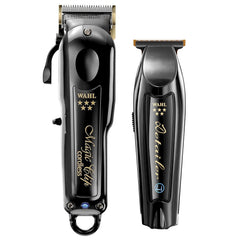 Wahl Professional combo front view showing both cordless clippers and ergonomic grips for comfortable cutting
