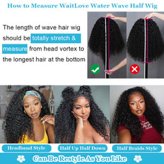 WaitLove woman wearing wet-and-wave half wig showing easy wear and natural look