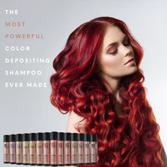 Watercolors shampoo lather texture demonstrating rich pigment and conditioning