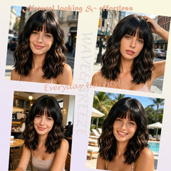 WAVE&BREEZE hair texture detail highlighting soft waves and low maintenance