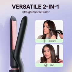 wavytalk 1-inch flat iron curler showing clamp for sleek styling benefit