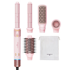 wavytalk front view of Airshape Pro showing compact ergonomic handle and attachments for easy styling