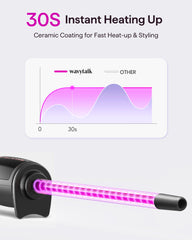 wavytalk ceramic barrel close-up highlighting tourmaline coating for reduced frizz