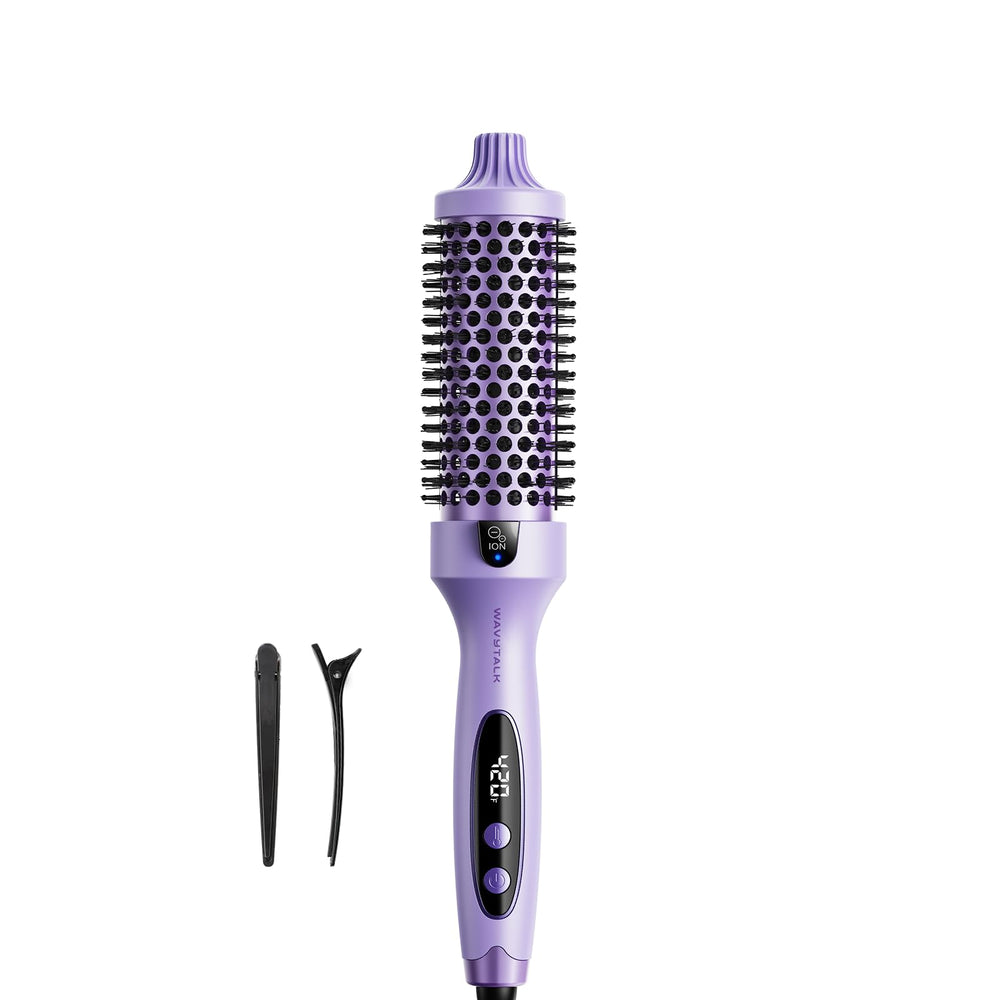 wavytalk front packaging showing the thermal round brush for quick styling
