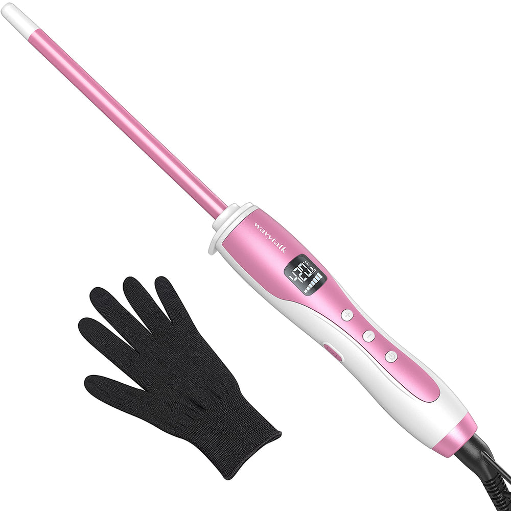 wavytalk front view of curling iron showing compact design and portability benefit
