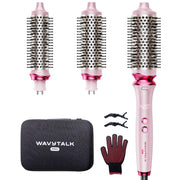 wavytalk front view of heated round brush highlighting sleek design and quick styling