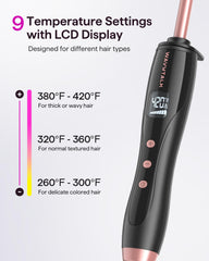 wavytalk lcd display controls showing temperature readout for precise styling