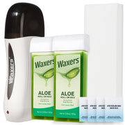 Waxers front packaging showing complete roll-on wax kit and benefits