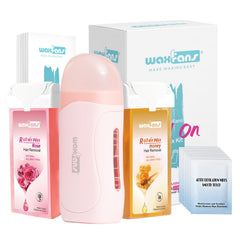 waxfans front packaging showing compact roll-on kit and components for easy travel