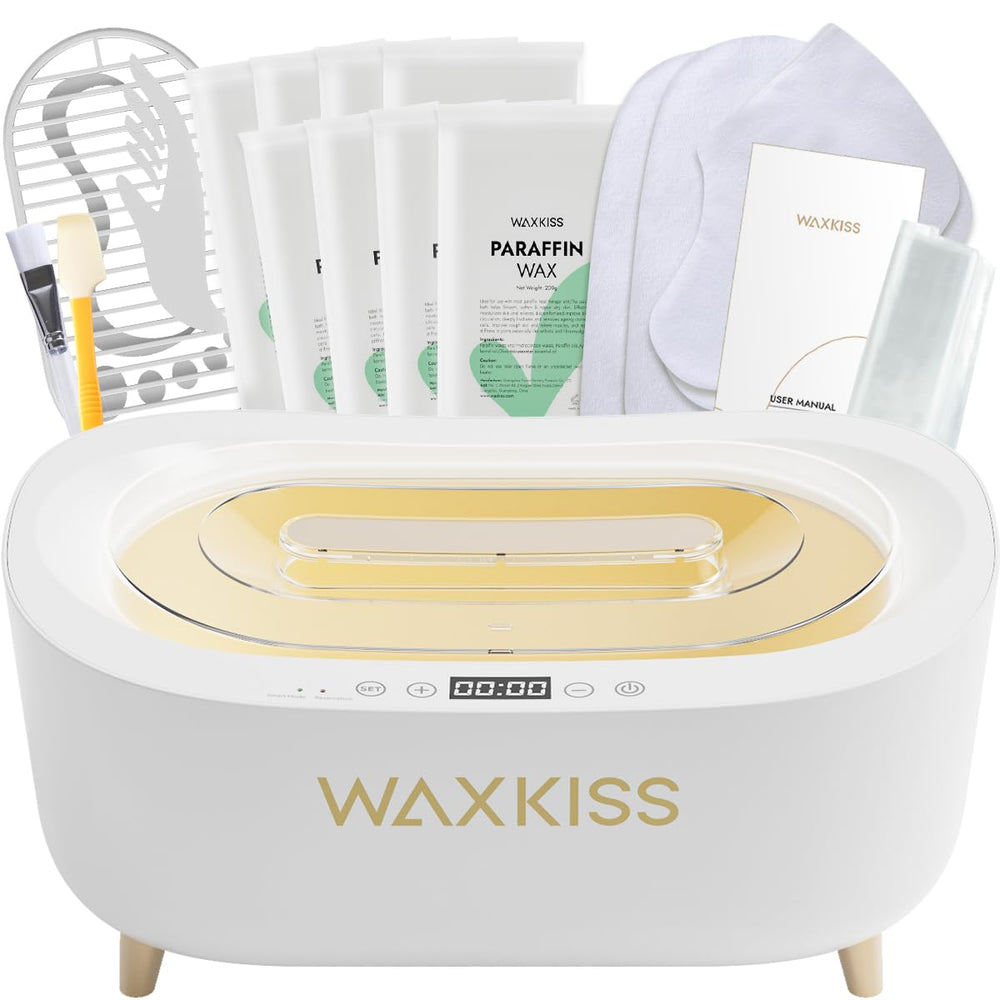 waxkiss front angled unit showing sleek white-gold design and benefit of elegant home fit