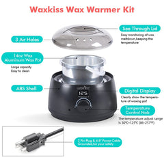 waxkiss size comparison on counter illustrating portable footprint for travel convenience