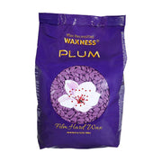 Waxness front packaging showing 1 kg bag and plum scent for salon-ready storage