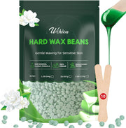 Wchiou front packaging showing tub of aloe wax beads and product label benefits