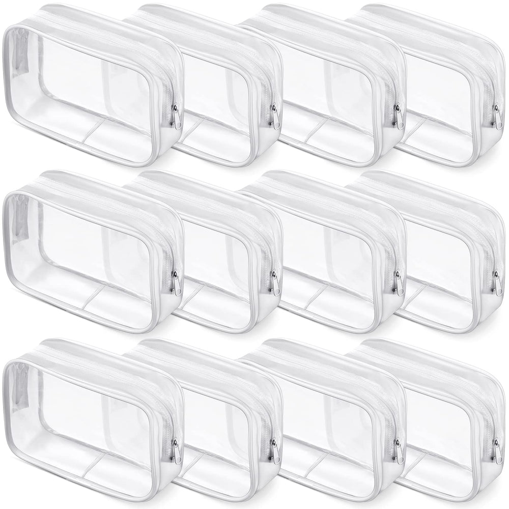 Weewooday front view clear cosmetic bag showing contents for quick access